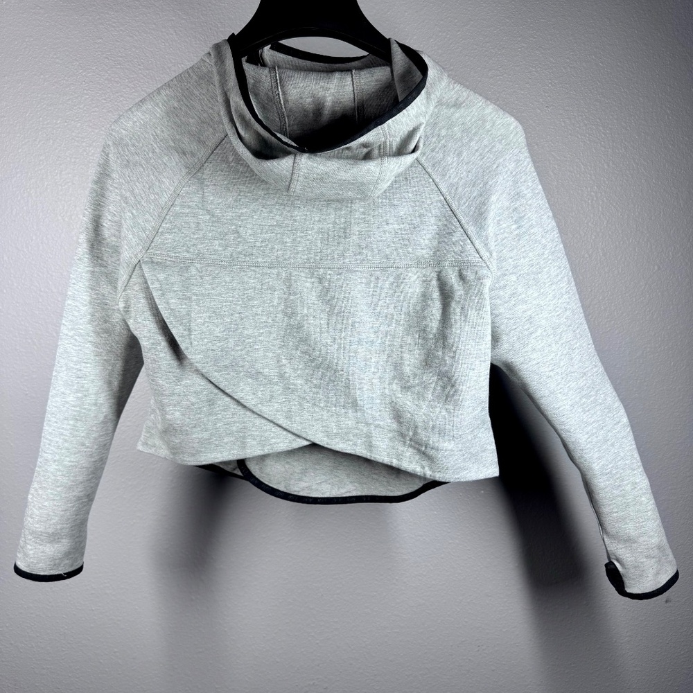 Nike Tech Fleece Cape Asymmetrical Full Zip Hoodie Grey Black Women Small - Picture 4 of 11